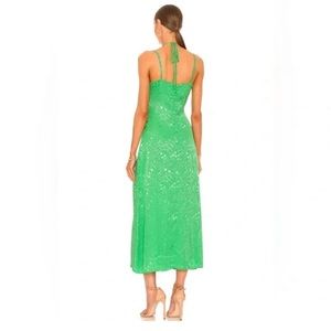 AFRM SOLANO MIDI SLIP DRESS IN GREEN FLORAL💚